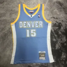 NBA Men Season 03-04 Denver Nuggets Blue #15 ANTHONY Jersey High Quality Name and Number Print