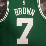 NBA Men Season 2023 Boston Celtics Green #7 BROWN Jersey High Quality Name and Number Print