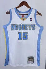 NBA Men Season 06-07 Denver Nuggets White #15 ANTHONY Jersey High Quality Name and Number Print