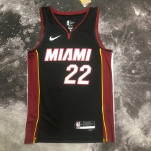NBA Men Season 2023 Miami Heat Black #22 BUTLER Jersey High Quality Name and Number Print