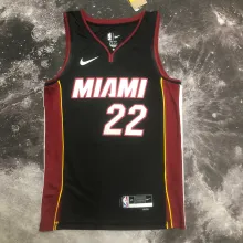 NBA Men Season 2023 Miami Heat Black #22 BUTLER Jersey High Quality Name and Number Print