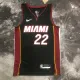 NBA Men Season 2023 Miami Heat Black #22 BUTLER Jersey High Quality Name and Number Print