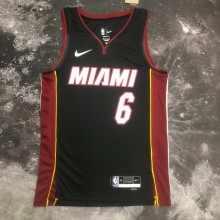 NBA Men Season 2023 Miami Heat Black #6 JAMES Jersey High Quality Name and Number Print
