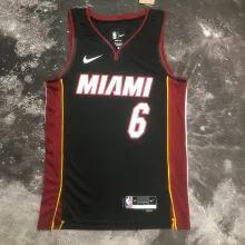 NBA Men Season 2023 Miami Heat Black #6 JAMES Jersey High Quality Name and Number Print