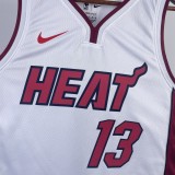 NBA Men Season 2023 Miami Heat White #13 ADEBAYO Jersey High Quality Name and Number Print