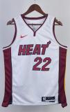 NBA Men Season 2023 Miami Heat White #22 BUTLER Jersey High Quality Name and Number Print
