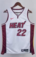 NBA Men Season 2023 Miami Heat White #22 BUTLER Jersey High Quality Name and Number Print