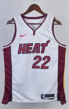 NBA Men Season 2023 Miami Heat White #22 BUTLER Jersey High Quality Name and Number Print