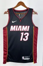 NBA Men Season 2023 Miami Heat Black #13 ADEBAYO Jersey High Quality Name and Number Print