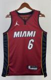 NBA Men Season 2023 Miami Heat Red #6 JAMES Jersey High Quality Name and Number Print