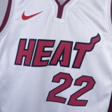NBA Men Season 2023 Miami Heat White #22 BUTLER Jersey High Quality Name and Number Print