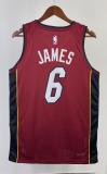NBA Men Season 2023 Miami Heat Red #6 JAMES Jersey High Quality Name and Number Print