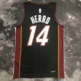NBA Men Season 2023 Miami Heat Black #14 HERRO Jersey High Quality Name and Number Print