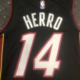NBA Men Season 2023 Miami Heat Black #14 HERRO Jersey High Quality Name and Number Print