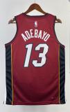 NBA Men Season 2023 Miami Heat Red #13 ADEBAYO Jersey High Quality Name and Number Print