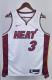 NBA Men Season 2023 Miami Heat White #3 WADE Jersey High Quality Name and Number Print