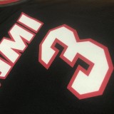 NBA Men Season 2023 Miami Heat Black #3 WADE Jersey High Quality Name and Number Print