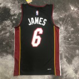 NBA Men Season 2023 Miami Heat Black #6 JAMES Jersey High Quality Name and Number Print