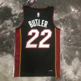 NBA Men Season 2023 Miami Heat Black #22 BUTLER Jersey High Quality Name and Number Print