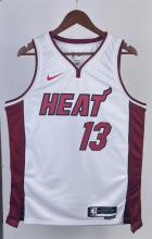 NBA Men Season 2023 Miami Heat White #13 ADEBAYO Jersey High Quality Name and Number Print