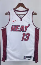 NBA Men Season 2023 Miami Heat White #13 ADEBAYO Jersey High Quality Name and Number Print