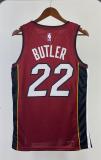 NBA Men Season 2023 Miami Heat Red #22 BUTLER Jersey High Quality Name and Number Print