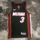 NBA Men Season 2023 Miami Heat Black #3 WADE Jersey High Quality Name and Number Print