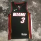 NBA Men Season 2023 Miami Heat Black #3 WADE Jersey High Quality Name and Number Print
