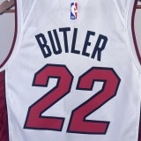 NBA Men Season 2023 Miami Heat White #22 BUTLER Jersey High Quality Name and Number Print