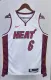 NBA Men Season 2023 Miami Heat White #6 JAMES Jersey High Quality Name and Number Print