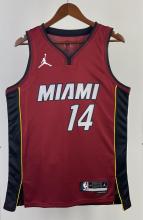 NBA Men Season 2023 Miami Heat Red #14 HERRO Jersey High Quality Name and Number Print