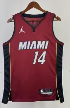 NBA Men Season 2023 Miami Heat Red #14 HERRO Jersey High Quality Name and Number Print