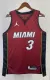 NBA Men Season 2023 Miami Heat Red #3 WADE Jersey High Quality Name and Number Print