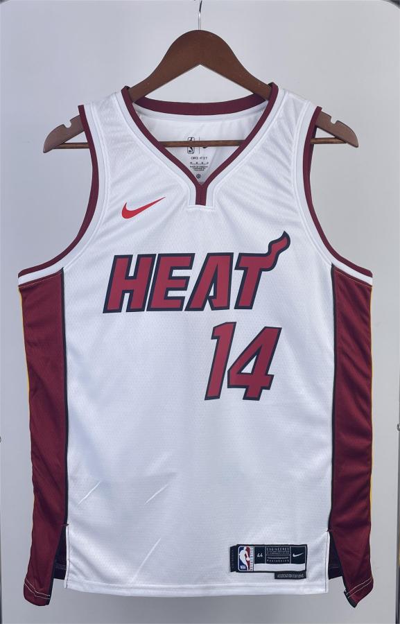 NBA Men Season 2023 Miami Heat White #14 HERRO Jersey High Quality Name and Number Print