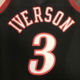 NBA Men 97-98 Philadelphia 76ers Black #3 IVERSON Classics Swingman Jersey