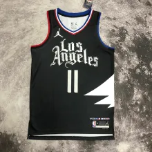 NBA Men 2023 Los Angeles Clippers Black with Jordan Logo #11 WALL Jersey High Quality Name and Number Print
