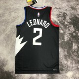NBA Men 2023 Los Angeles Clippers Black with Jordan Logo #2 LEONARD Jersey High Quality Name and Number Print