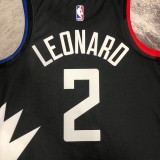 NBA Men 2023 Los Angeles Clippers Black with Jordan Logo #2 LEONARD Jersey High Quality Name and Number Print