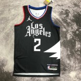 NBA Men 2023 Los Angeles Clippers Black with Jordan Logo #2 LEONARD Jersey High Quality Name and Number Print