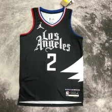 NBA Men 2023 Los Angeles Clippers Black with Jordan Logo #2 LEONARD Jersey High Quality Name and Number Print