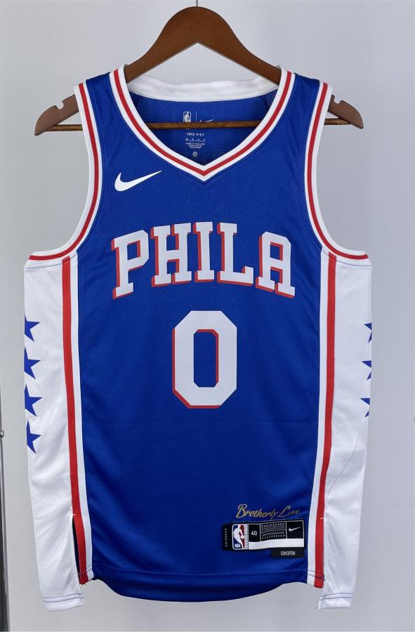 NBA Men 2023 Philadelphia 76ers Blue #0 MAXEY Swingman Jersey