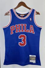 NBA Men 96-97 Youth Philadelphia 76ers Blue #3 IVERSON Classics Swingman Jersey