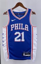 NBA Men 2023 Philadelphia 76ers Blue #21 EMBIID Swingman Jersey