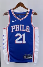 NBA Men 2023 Philadelphia 76ers Blue #21 EMBIID Swingman Jersey