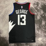 NBA Men 2023 Los Angeles Clippers Black with Jordan Logo #13 GEORGE Jersey High Quality Name and Number Print