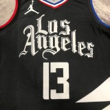 NBA Men 2023 Los Angeles Clippers Black with Jordan Logo #13 GEORGE Jersey High Quality Name and Number Print