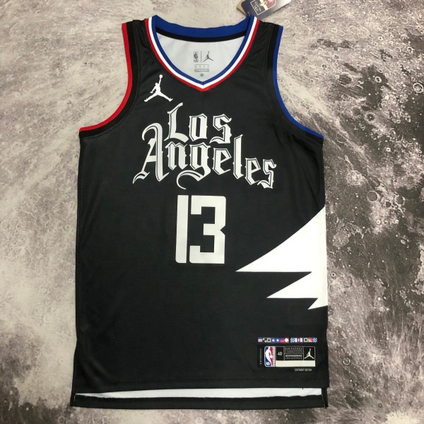NBA Men 2023 Los Angeles Clippers Black with Jordan Logo #13 GEORGE Jersey High Quality Name and Number Print