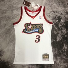 NBA Men 97-98 Philadelphia 76ers White #3 IVERSON Classics Swingman Jersey