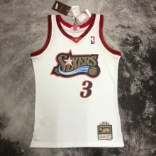 NBA Men 97-98 Philadelphia 76ers White #3 IVERSON Classics Swingman Jersey