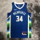 NBA Men 2023 Milwaukee Bucks Blue #34 ANTETOKOUNMPO Jersey High Quality Name and Number Print